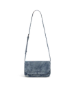 Front view of Denim Shoulder Bag - Medium Wash on plain background