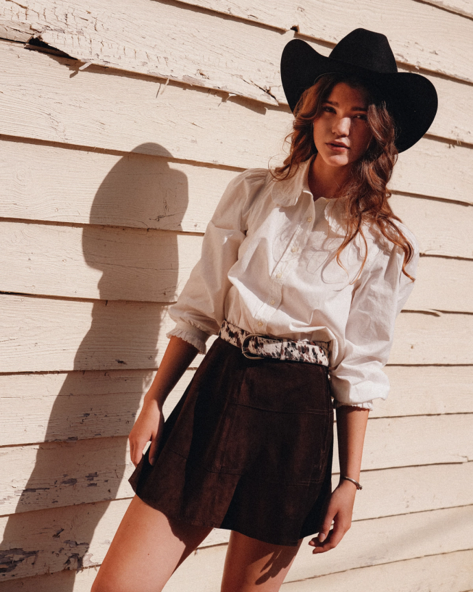 View of Women's Hair on Hide Belt - Hair on Hide