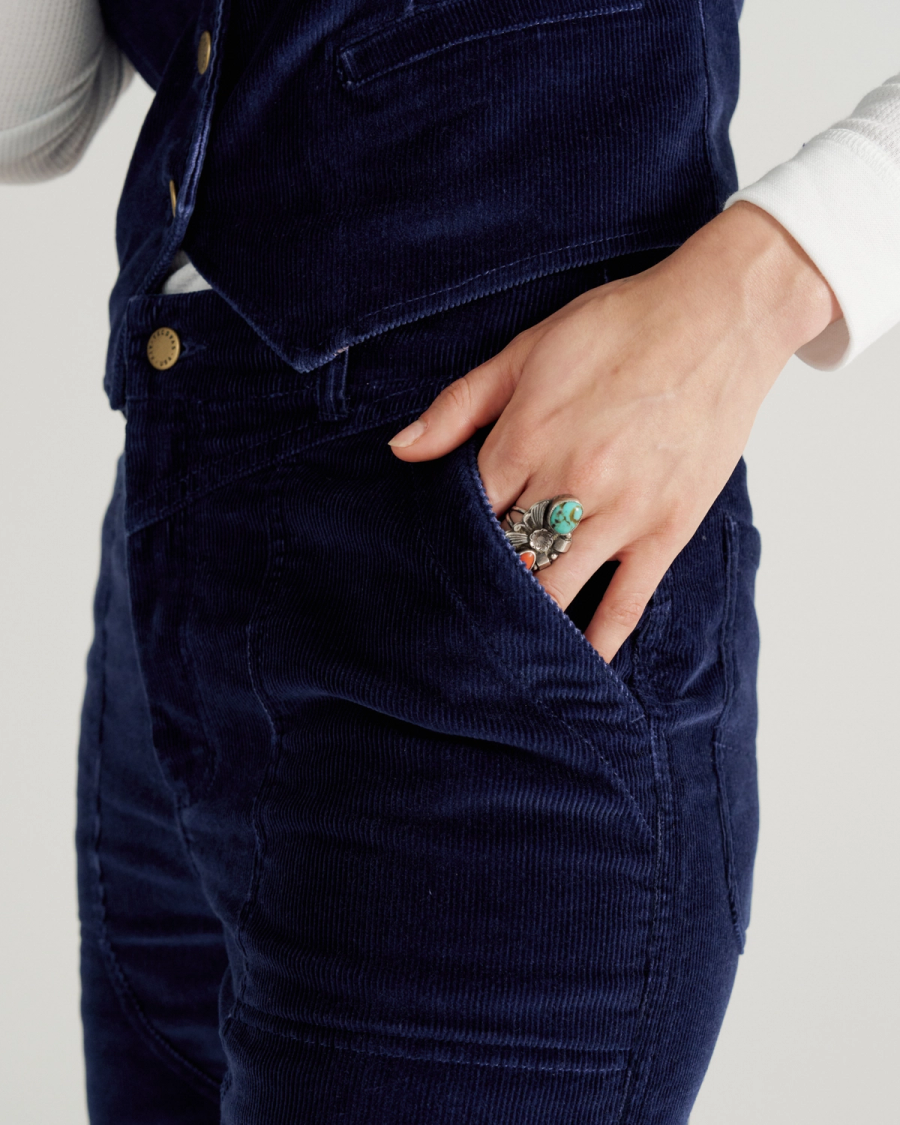 Womens Carpenter Pants - Navy corduroy | Tecovas