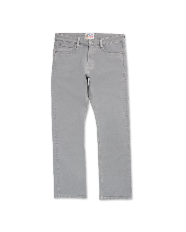 Front view of Men's Slim Straight Stretch Twill - Light Gray on plain background