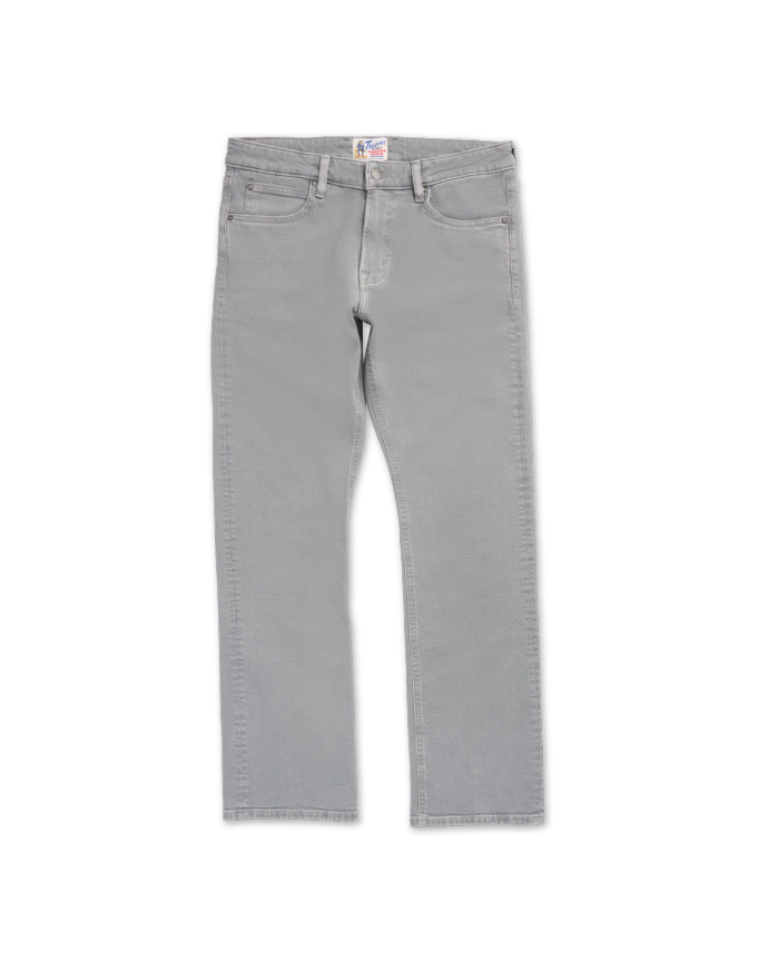 Front view of Men's Slim Straight Stretch Twill - Light Gray on plain background