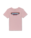 Front view of Women's Tecovas Wearing Boots Tee - Dusty Pink/Multi on plain background