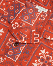 Closeup detail view of Men's Lakeside Camp Shirt - Terracotta/Multi