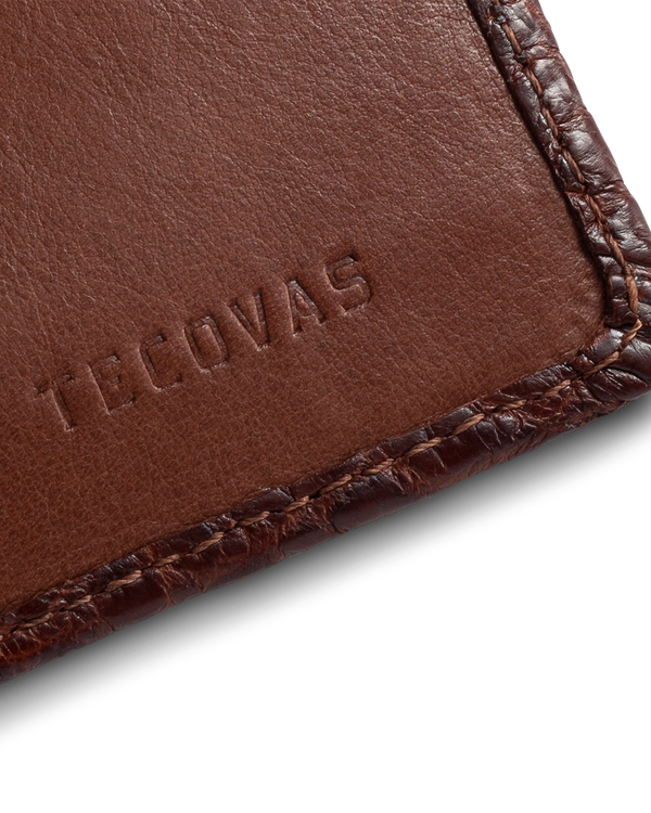 Front view of Bifold Card Case - Walnut on plain background