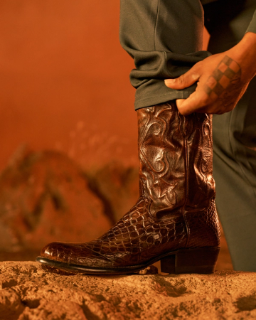 View of Birthday Boot X - Dark Pecan Alligator