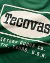 Closeup detail view of Men's Oval Tecovas Logo Pocket Tee - Green/Bone