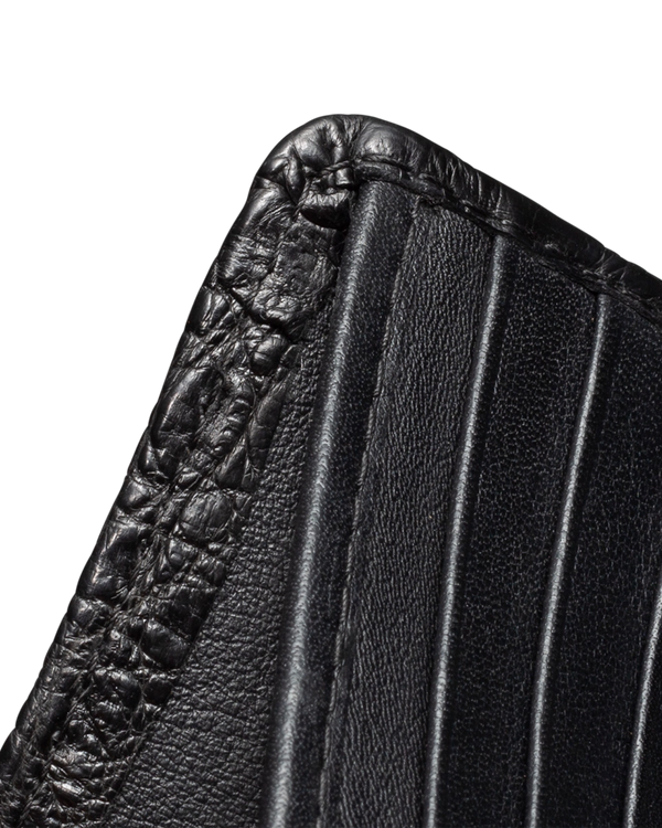 Closeup view of Alligator Billfold - Midnight