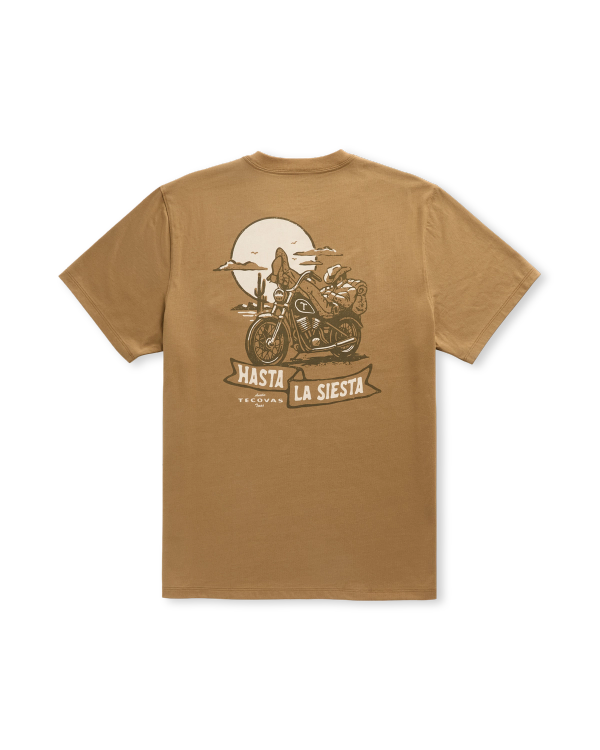 Back view of Men's Hasta La Siesta T-Shirt - Olivewood on plain background