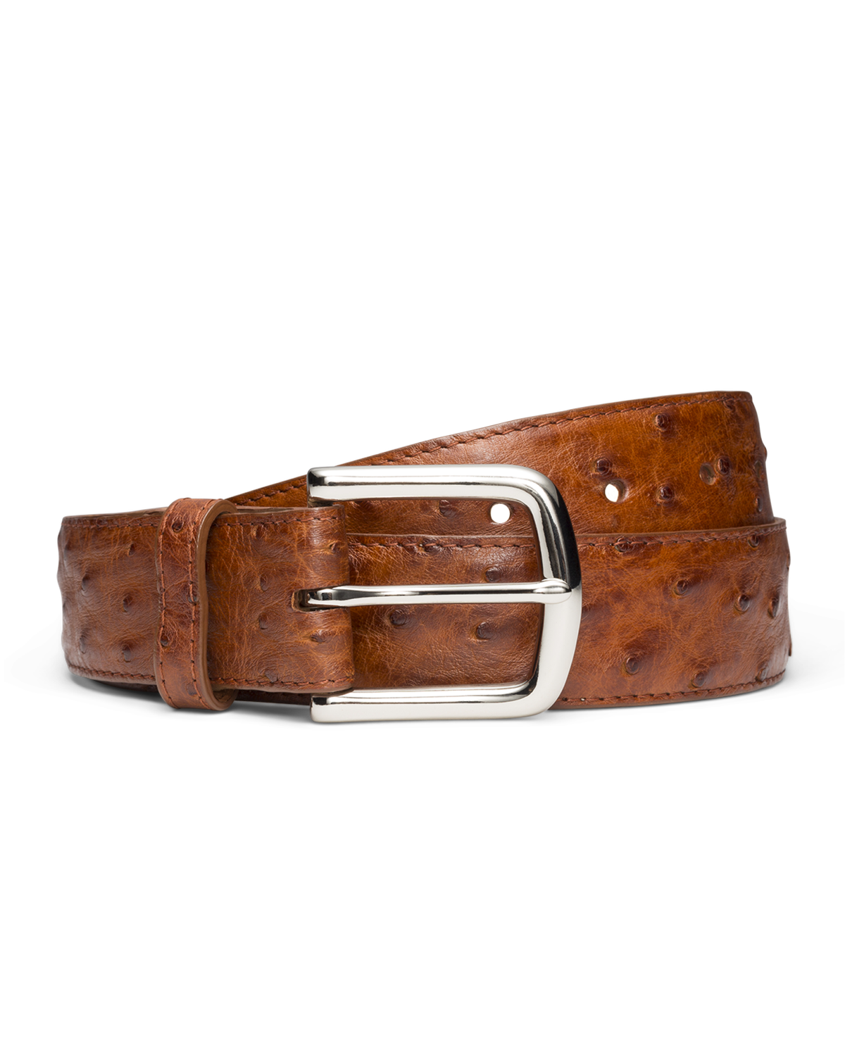 Men's Ostrich Belt - Pecan Men's Ostrich Belt - Pecan