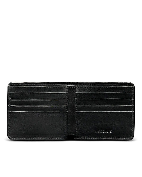 Inside view of Men's Stingray Billfold - Jet Black on plain background