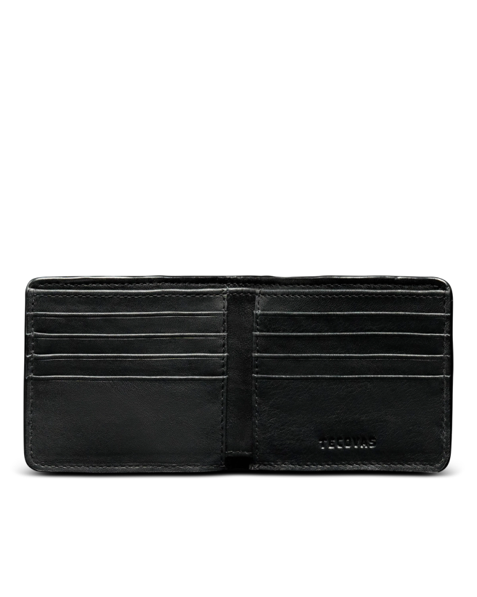 Inside view of Men's Stingray Billfold - Jet Black on plain background