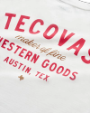 Closeup detail view of Men's Fine Makers Pocket Tee - Bone / Red