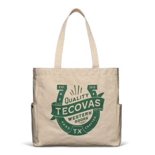 Front view of Logo Canvas Tote / Natural - Natural on plain background