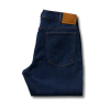 Back view of Men's Rugged Relaxed Jeans - Dark on plain background