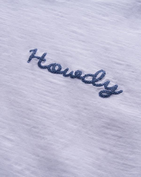 Favorite Daughter Ringer Tee - White with Sea Blue Trim