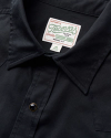 Closeup detail view of Men's Vintage Weight Sawtooth Cotton Pearl Snap - Midnight