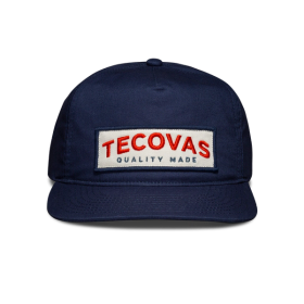 Front view of Quality Made Five-Panel Twill Hat - Navy on plain background