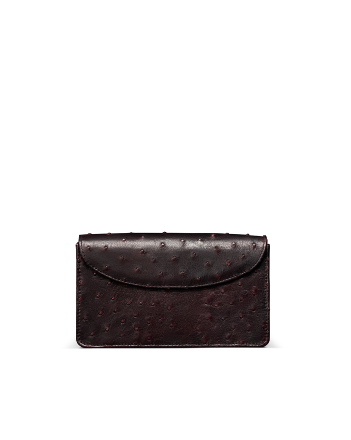 Back view of Concho Chain Crossbody - Black Cherry on plain background