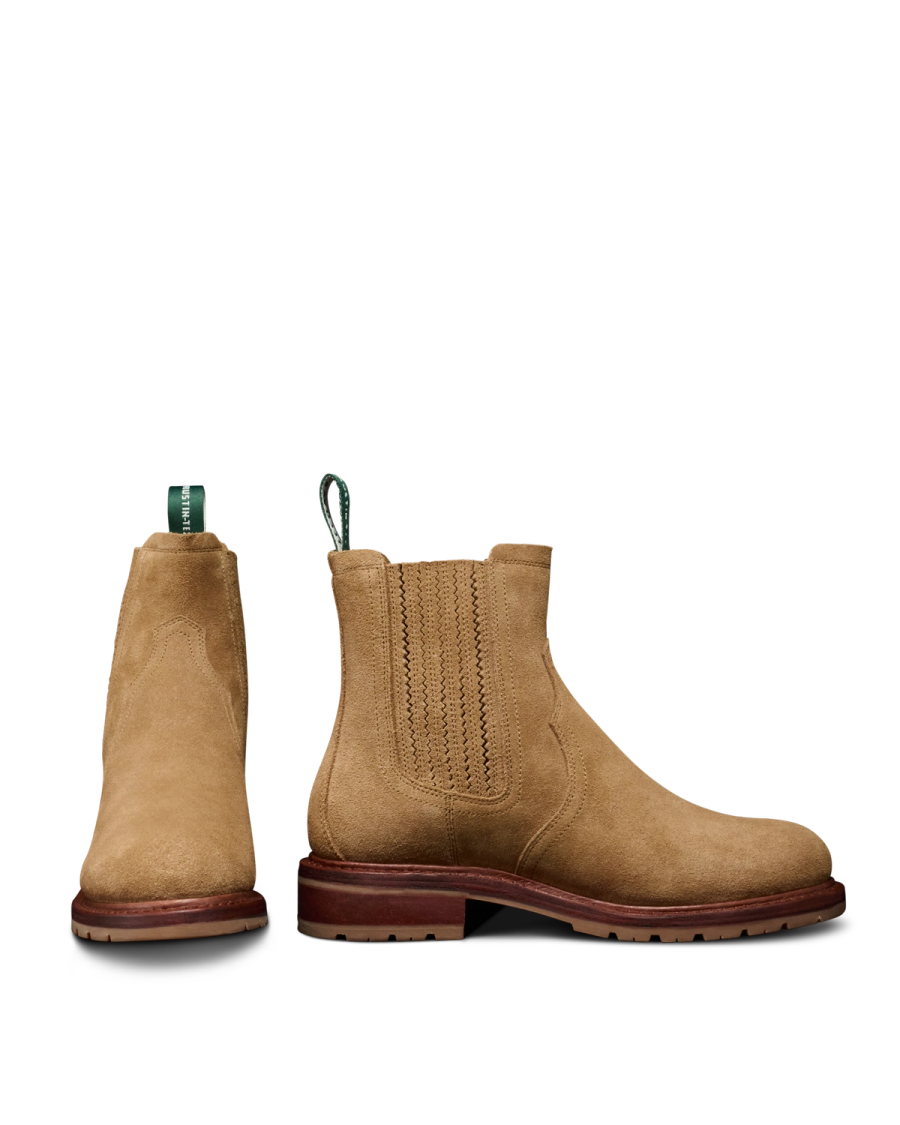 The Rugged Chelsea Bootie - Tan suede | Tecovas display picture 2