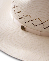 Closeup view of The Belle Straw Cowgirl Hat - Natural