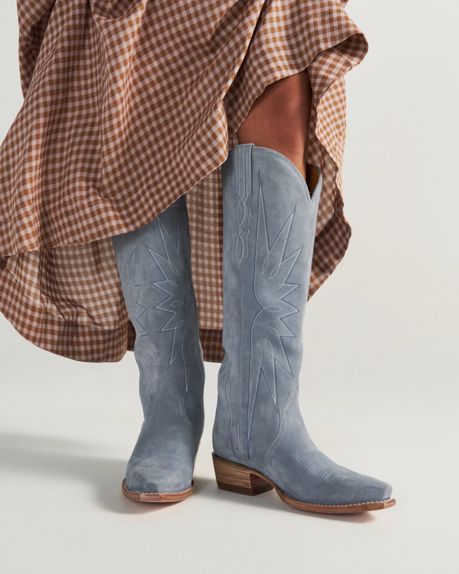 The Loretta in Chambray Suede - Women's Cowgirl Boot | Tecovas