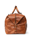 Side view of the Bartlett Large Weekender in Cognac