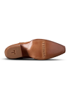 Sole view of The Sadie - Honey / Gold Cowhide on plain background