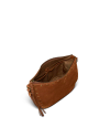 Front view of Slouchy Shoulder Bag - Saddle on plain background