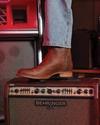 close up of Dean Scotch Brown cowboy boots on a man's feet 