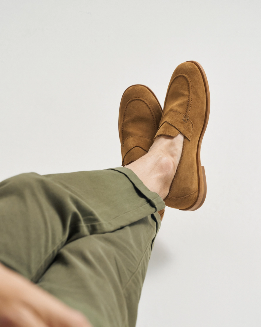 Tecovas Suede Monterrey Slip on shoes Men\'s Tan 13 Tecovas monterrey tan pebbled - Gem main image 2