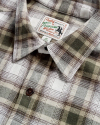 Closeup detail view of Men's Everyday Flannel LS - Whisper White / Cactus