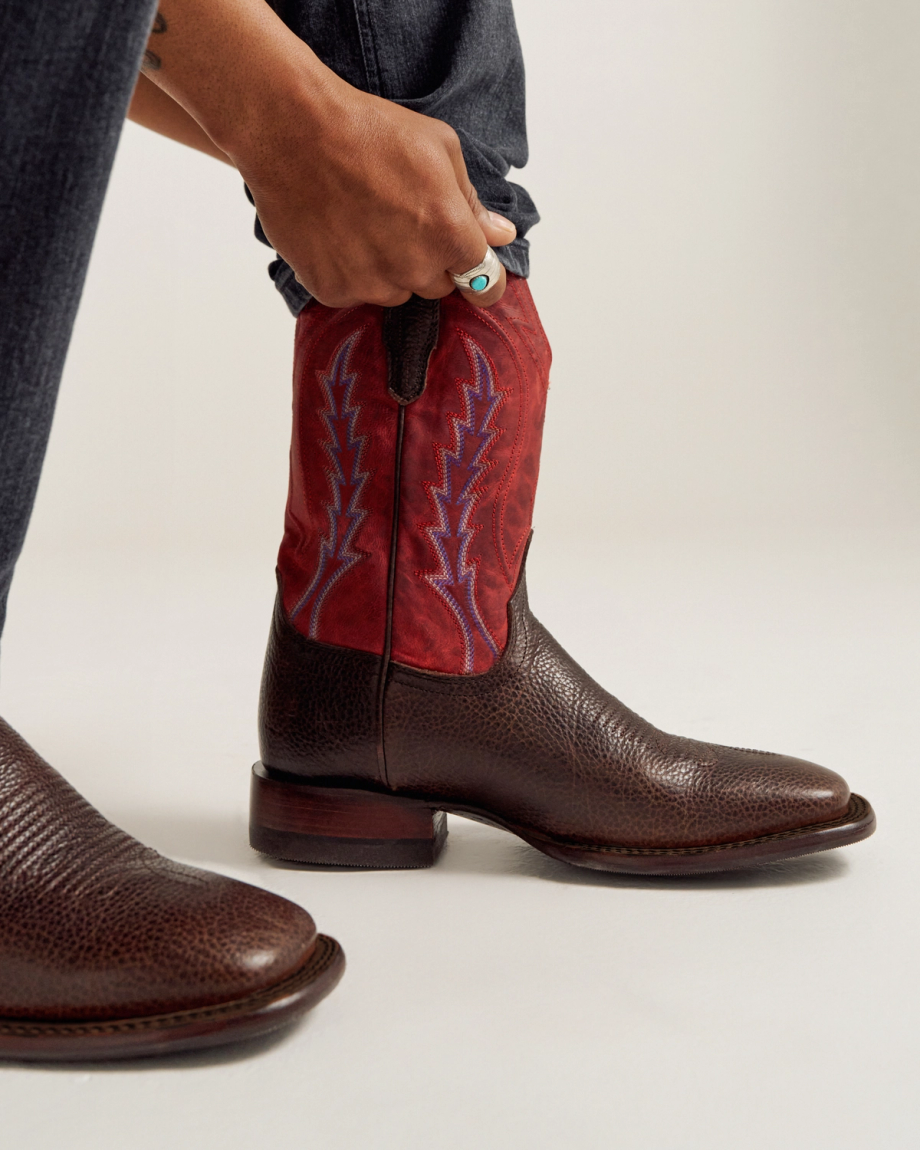 View of The Doc - Chocolate / Crimson Bison