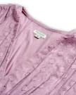 Closeup detail view of Women's Mini V-Neck Ruched Dobby Dress - Lavender