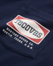 Closeup detail view of Men's Oval Tecovas Pocket T-Shirt - Navy/Red