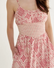Front view of Women's Tank Tiered Midi Dress - Red Bandana on model