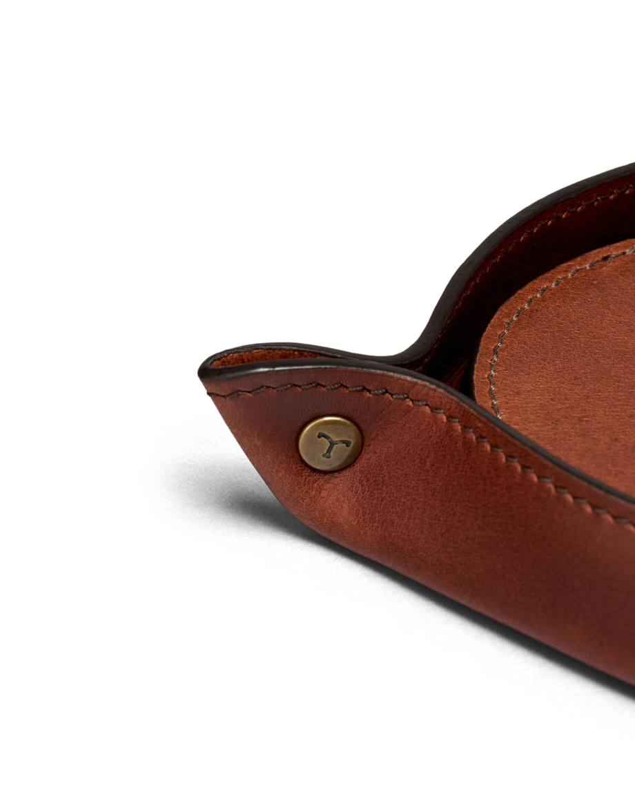 Closeup view of Bartlett Coaster 4 Pack - Cognac