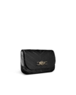 Quarterfront view of Eel Concho Clutch - Midnight on plain background