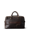 Back view of Bartlett Carrier Duffle - Dark Chocolate on plain background