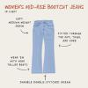 Diagram of the Light Wash Women's Bootcut Jeans showing their unique design features