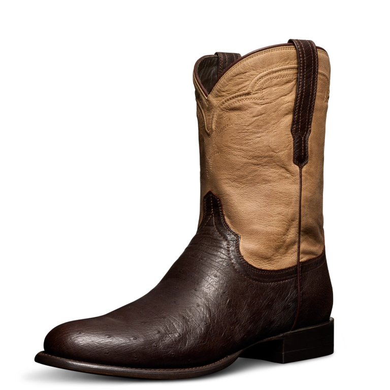 Smooth Quill Ostrich Cowboy Boots The Wade Chocolate Tecovas