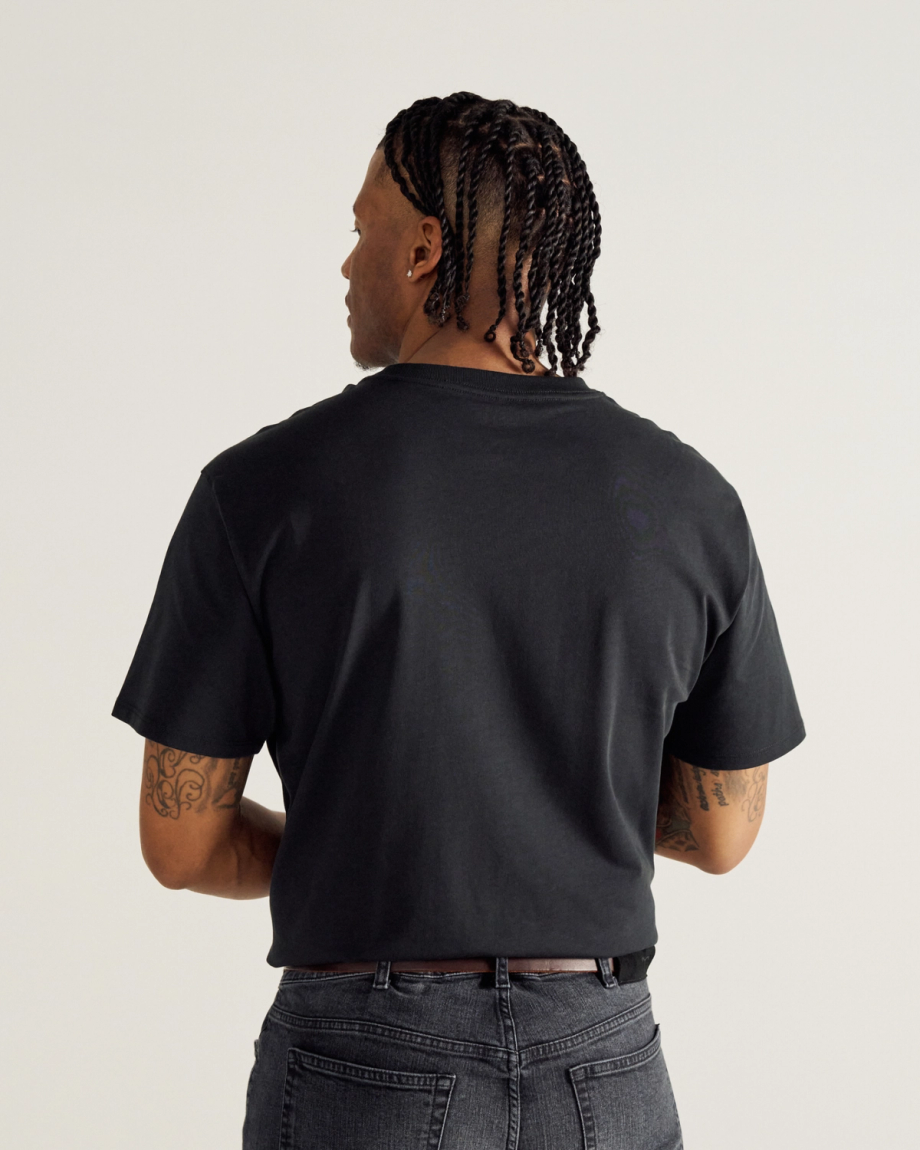 Closeup detail view of Standard Issue Pocket Tee - Black