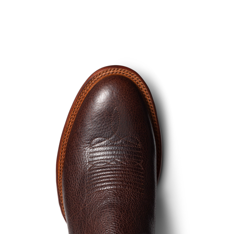 Toe view of The Prescott - Hickory on plain background