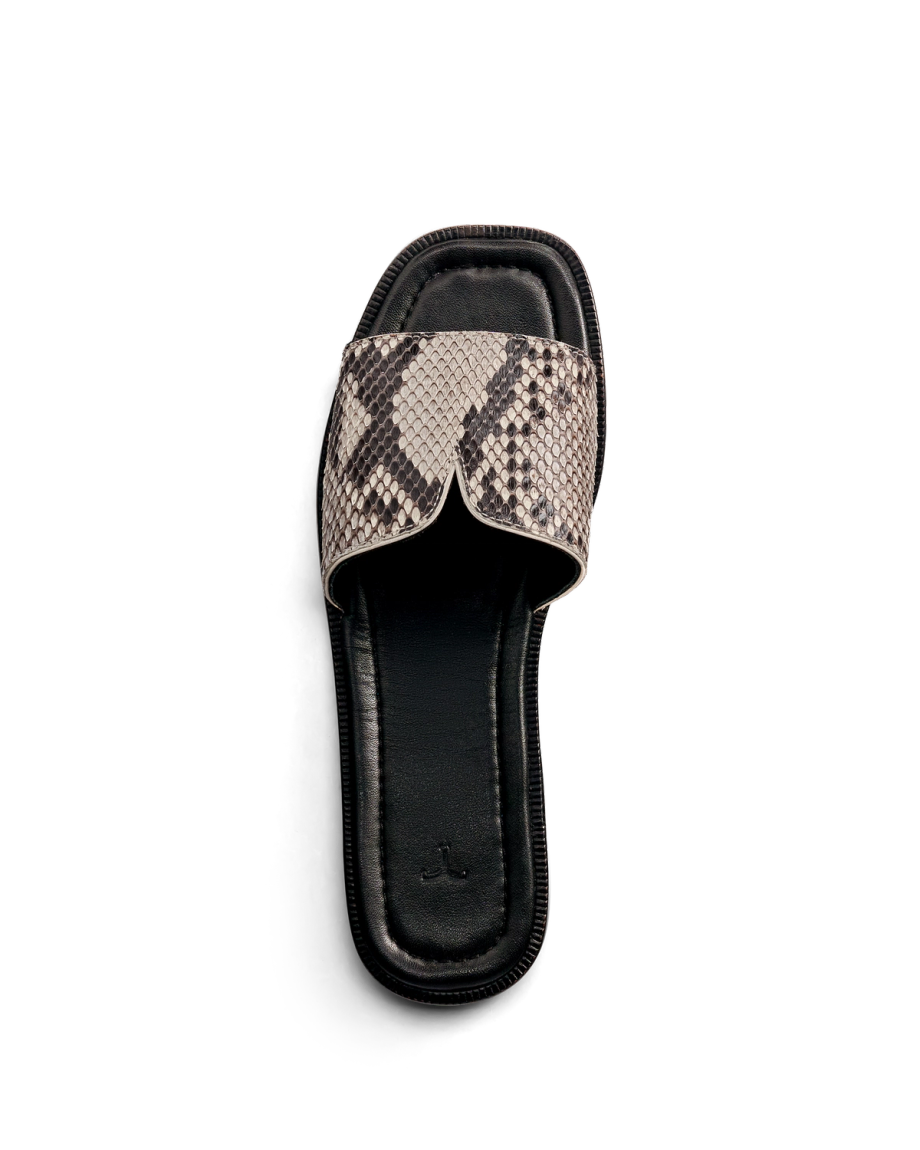 Full view of The Carmen - Black/Bone on plain background