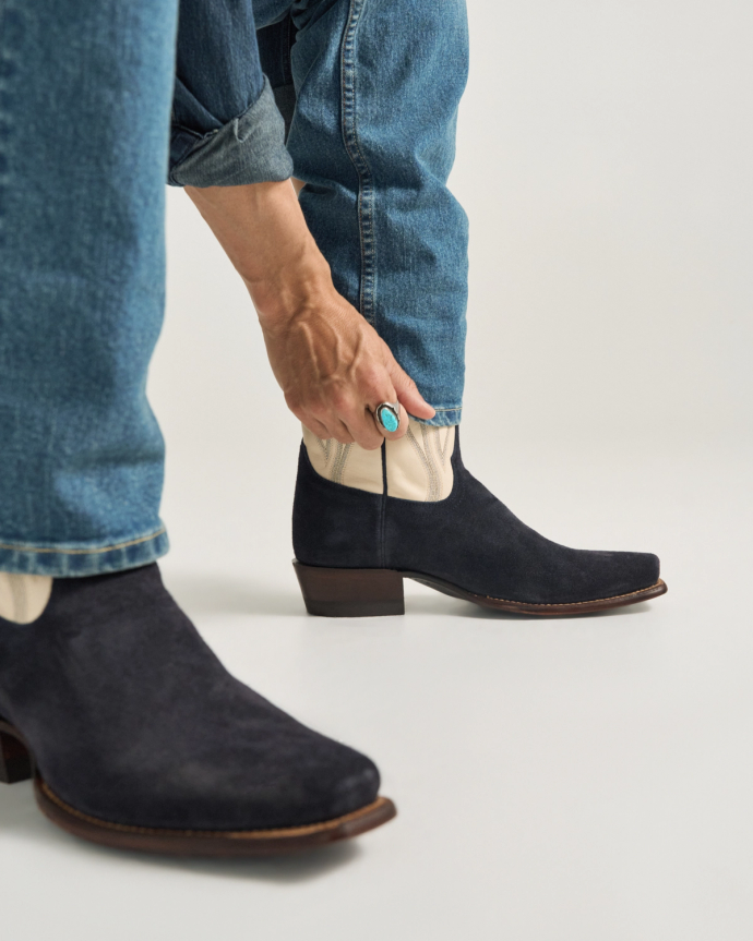 View of The Warren - Navy / White Suede