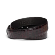 Back view of Men's Crocodile Belt - Black Cherry on plain background
