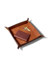 Quarterfront view of Valet Tray - Cognac on plain background