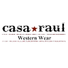 Logo displaying the text "casa raul Western Wear" with a red star between "casa" and "raul.