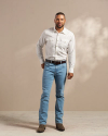 Full view of Men's Premium Standard Jeans (II) - Light on model