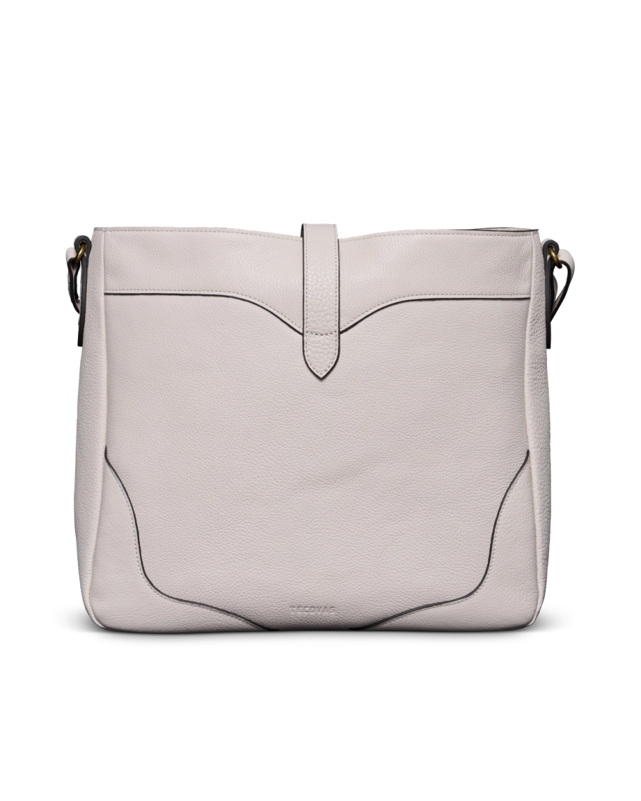 Back view of Women's Sierra Hobo Bag - Antique White on plain background