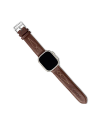 Front view of Cowhide Apple Watch Band - Brown on plain background